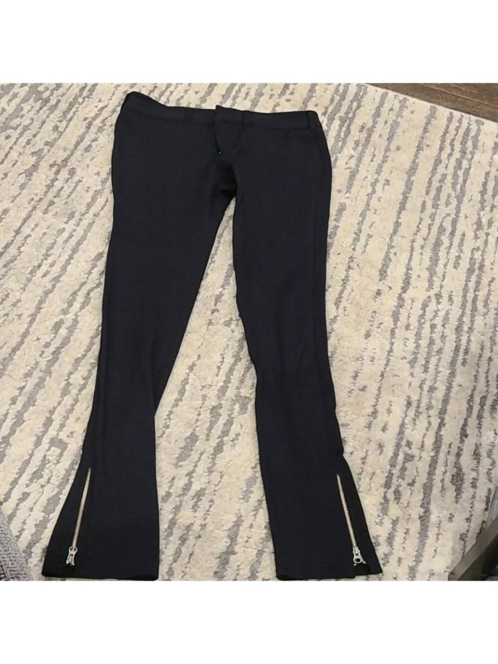 Vince black stretch pants with zippered bottoms